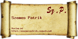 Szemes Patrik névjegykártya